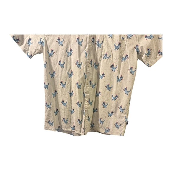 Tipsy Elves Shirt Mens XL Dinosaur Patriotic Button Up Short Sleeve Fun Novelty - Picture 3 of 8